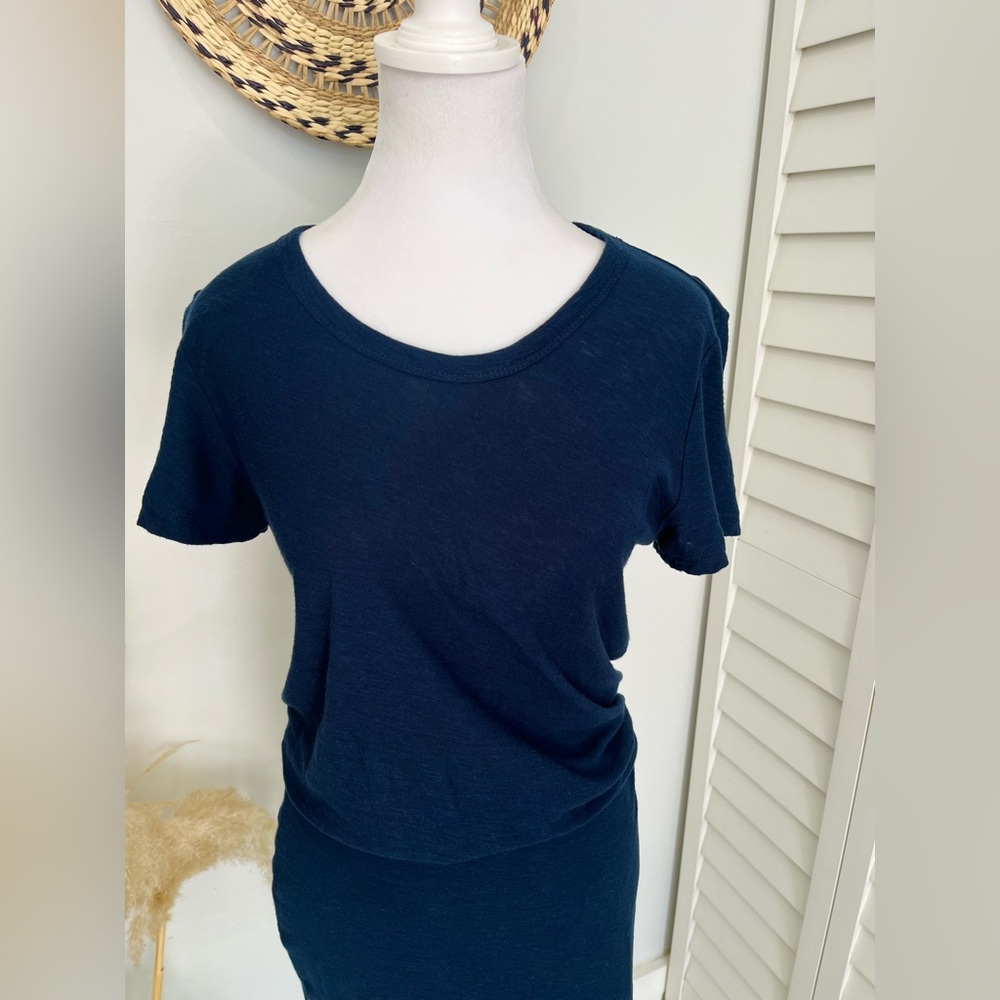 Standard James Perse • Women’s Navy Crew Neck Cotton Mini T-Shirt Dress Size 2 - Picture 7 of 15
